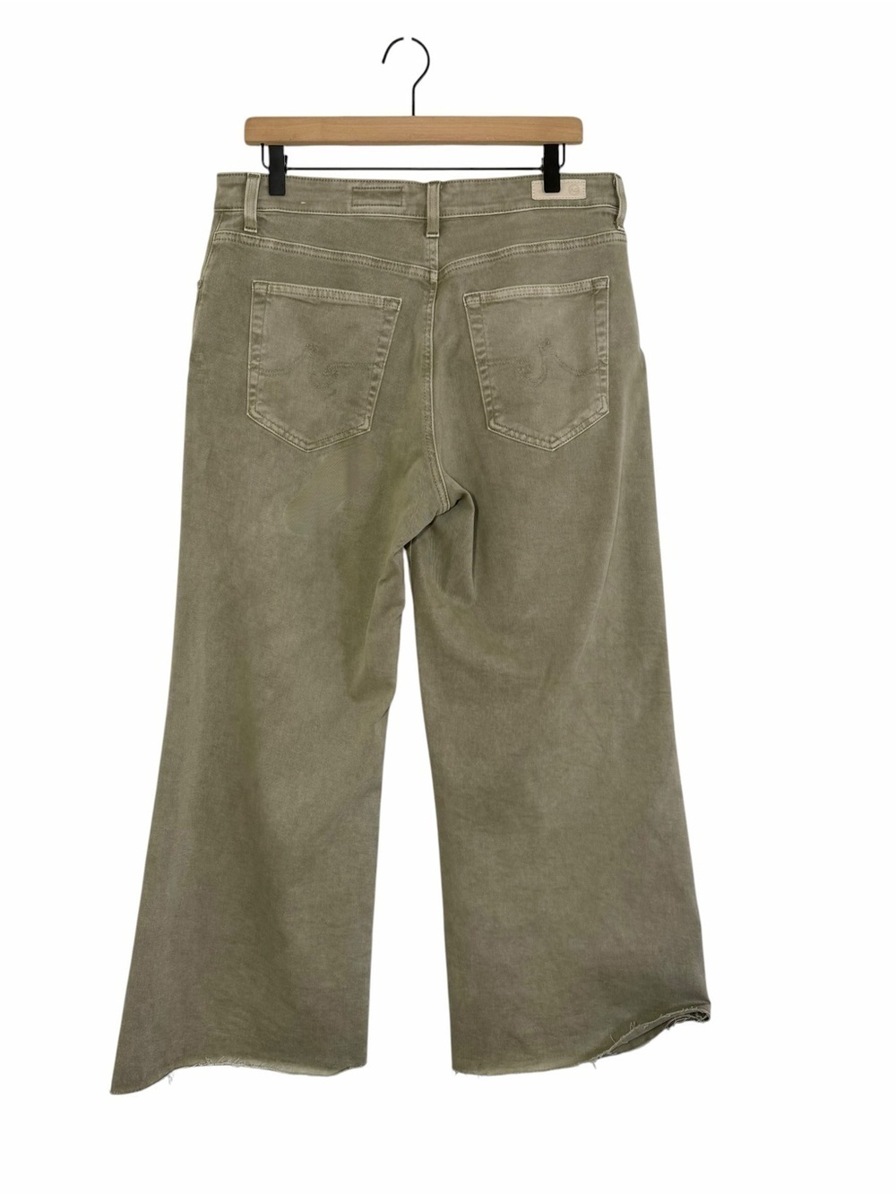 Ag Adriano Goldschmied Saige Wide Leg Cropped Jean High Rise Fit Dusty Sage - Picture 5 of 13